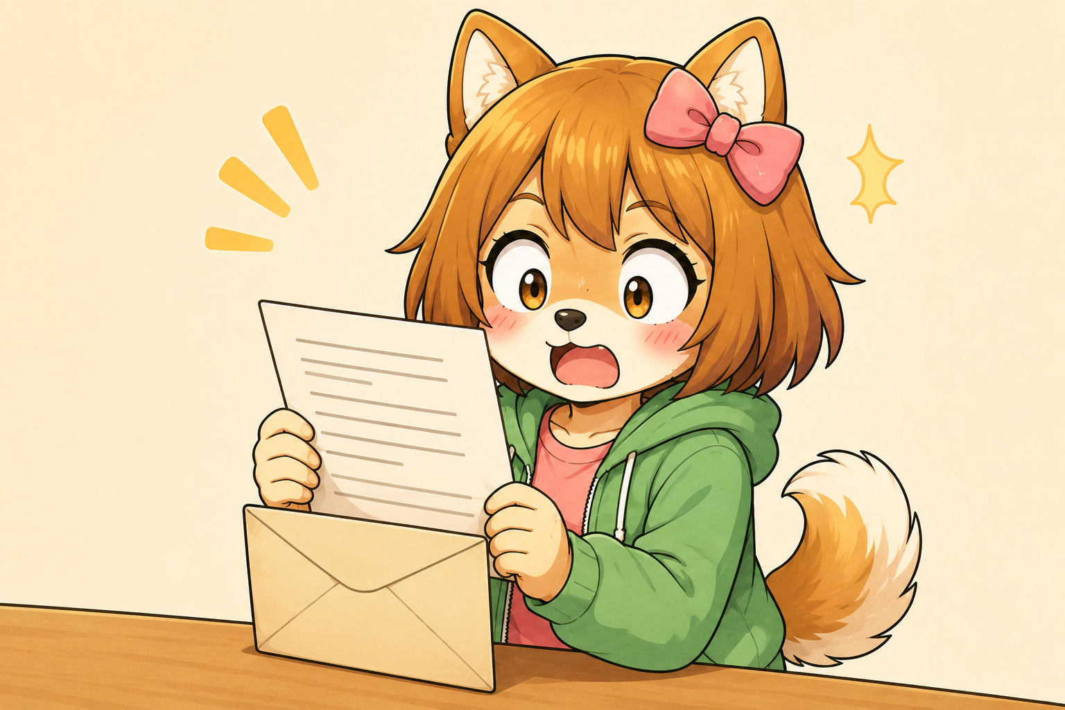 届いた請求書に驚くしばみ（未登録事業者からの消費税請求のイメージイラスト）
