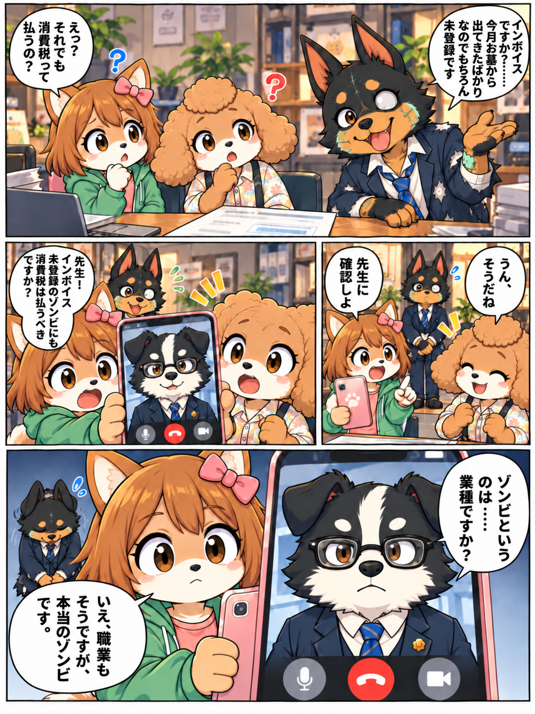 しばみの奮闘記その⑥・3ページ目:未登録のゾンビにも消費税は払うべき?コリー先生に確認